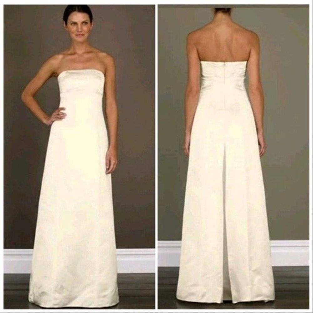 J Crew Vivian Wedding Dress, Satin, Ivory, Sz 4